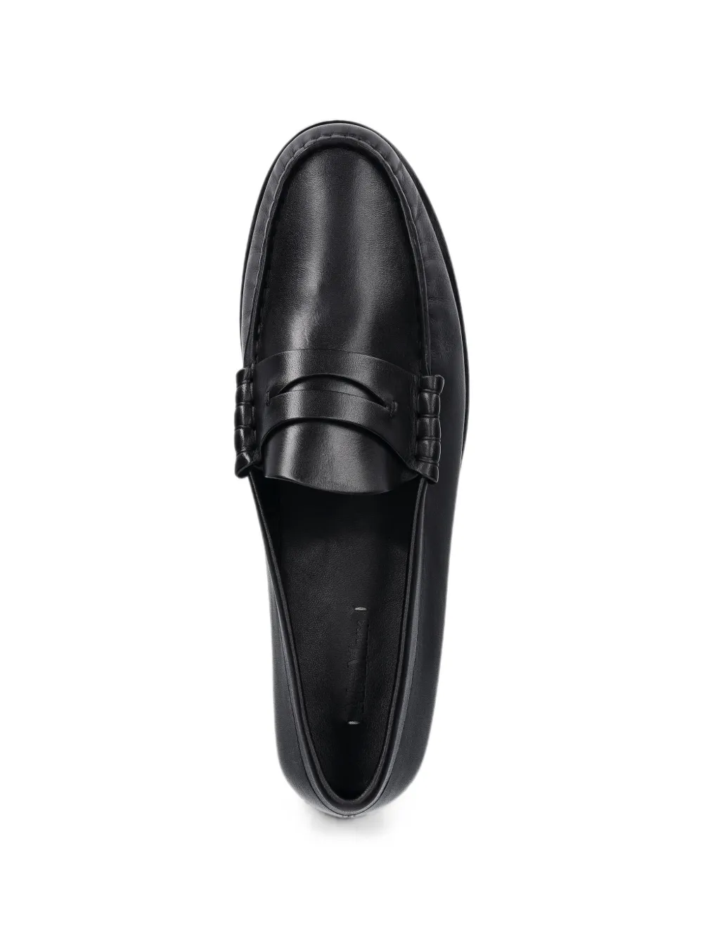Max Mara Leren loafers met logoplakkaat Zwart