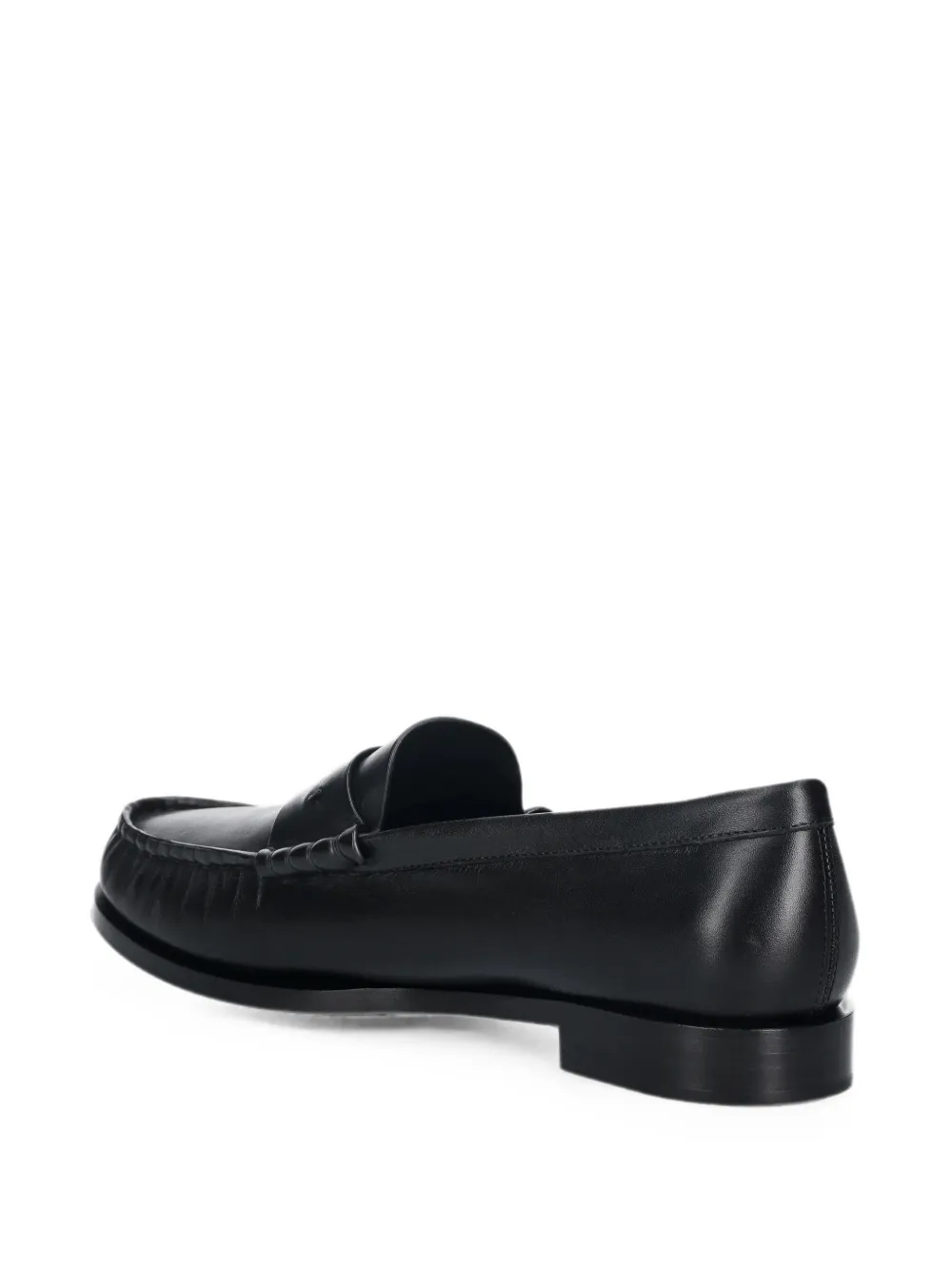Max Mara Leren loafers met logoplakkaat Zwart