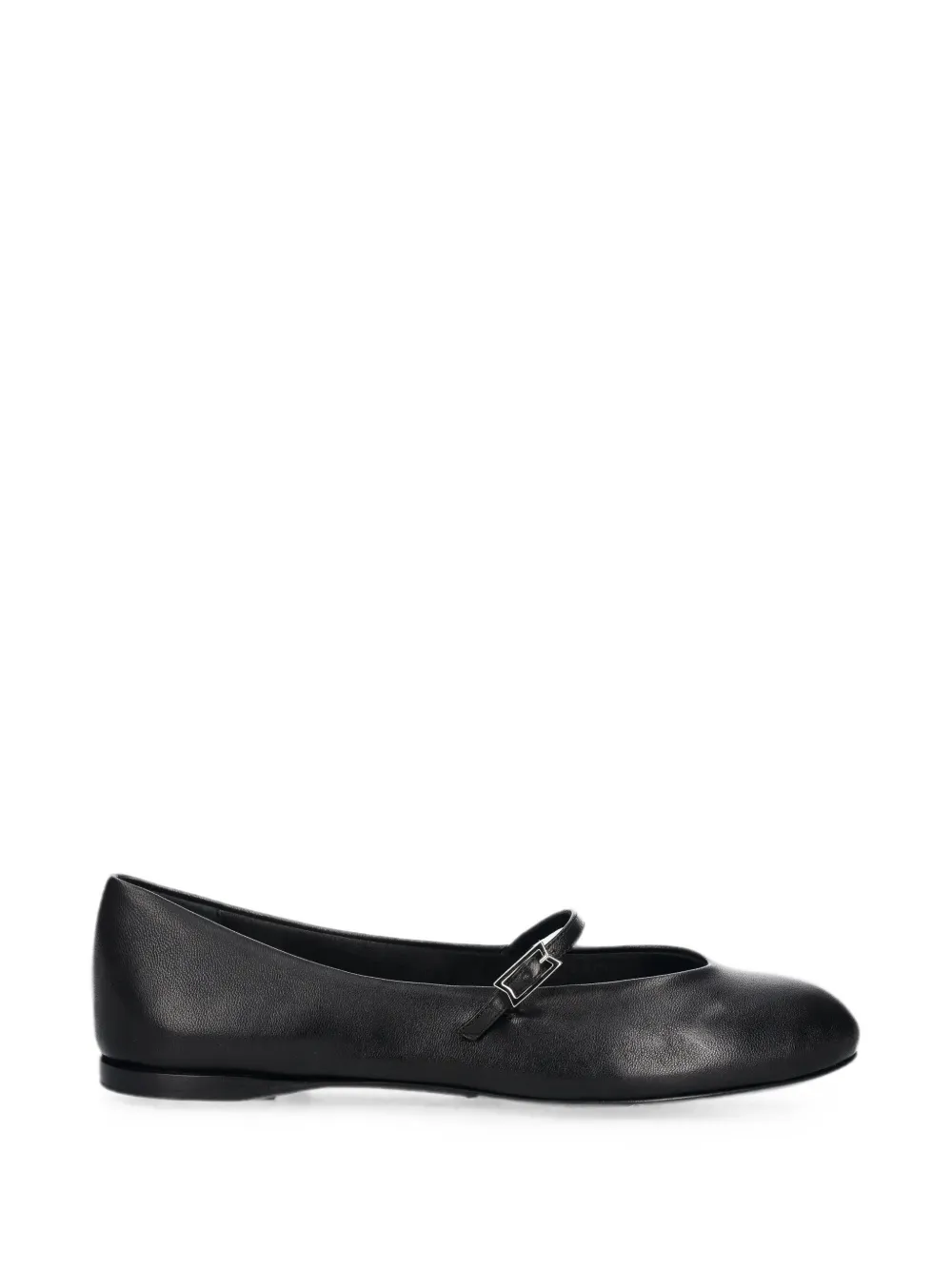 Max Mara buckle-strap leather ballet flats - Schwarz