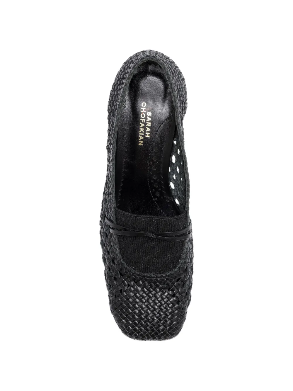 Sarah Chofakian Aswan woven strap sandals Zwart