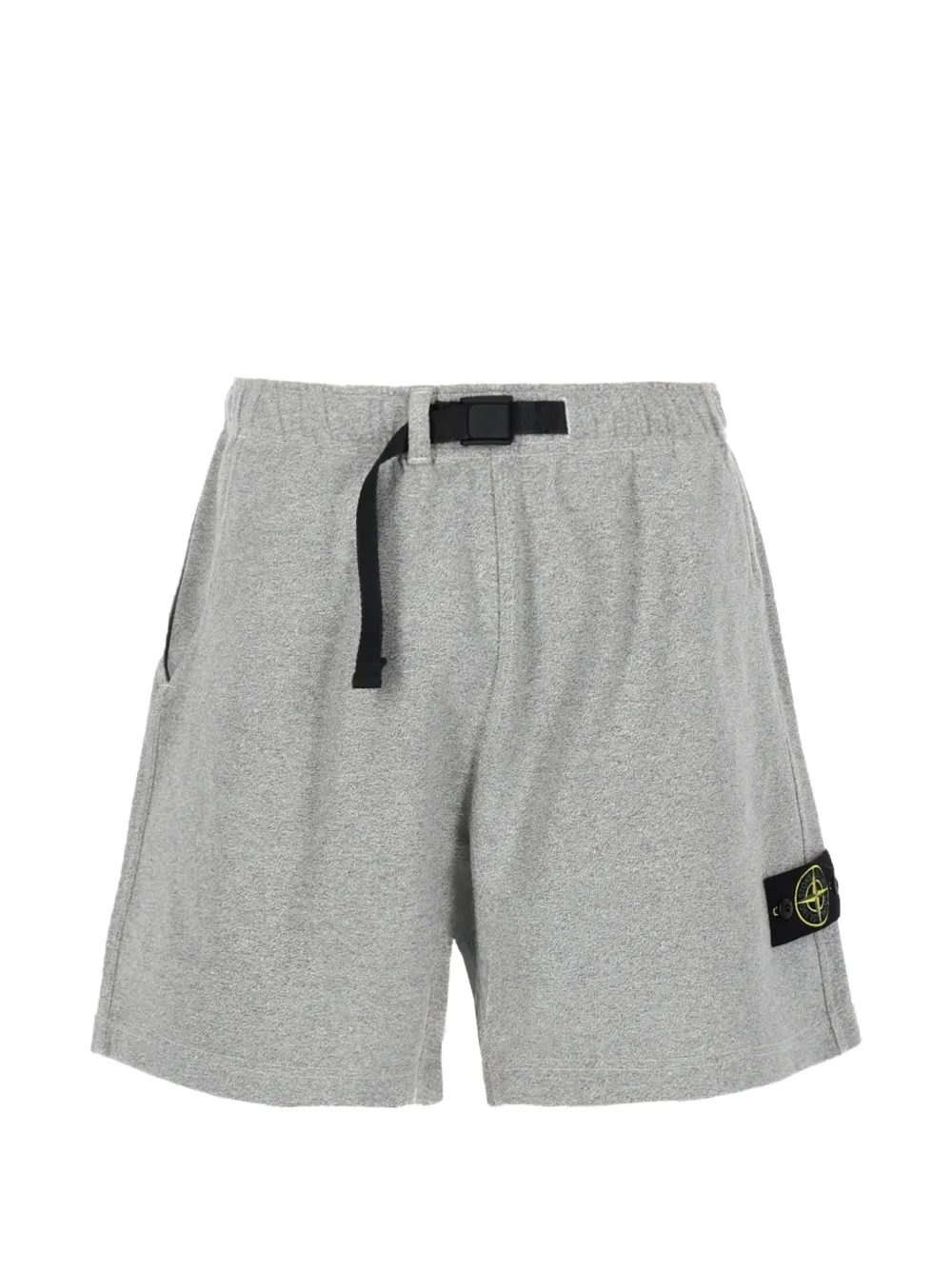 Stone Island Compass-patch buckled shorts - Grigio