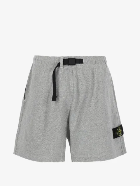 Stone Island compass-patch buckled shorts