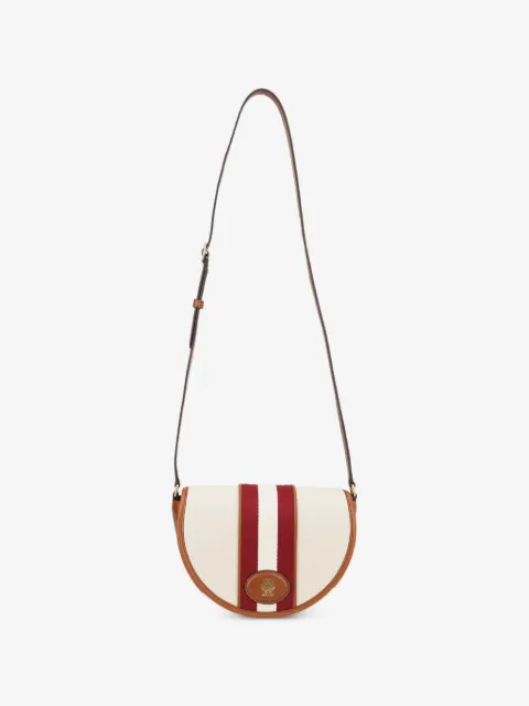 Bally stripe-detail leather-trim shoulder bag