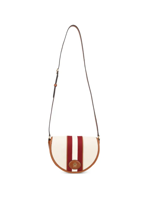 Bally Stripe-detail Leather-trim Shoulder Bag in Neutrals