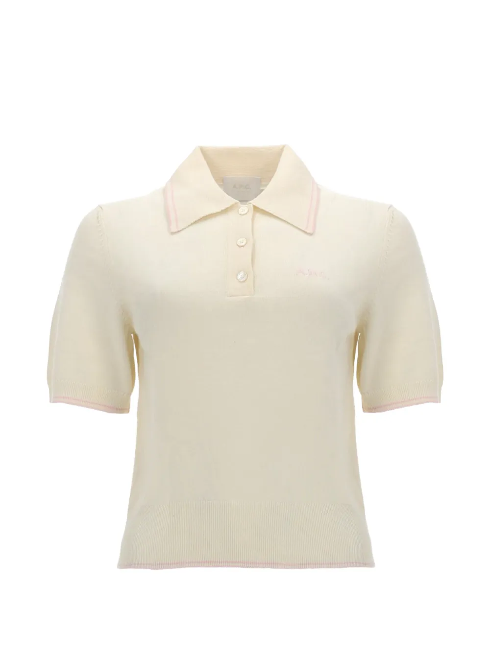 A.P.C. Lisa contrast-trim short-sleeve polo shirt - Toni neutri