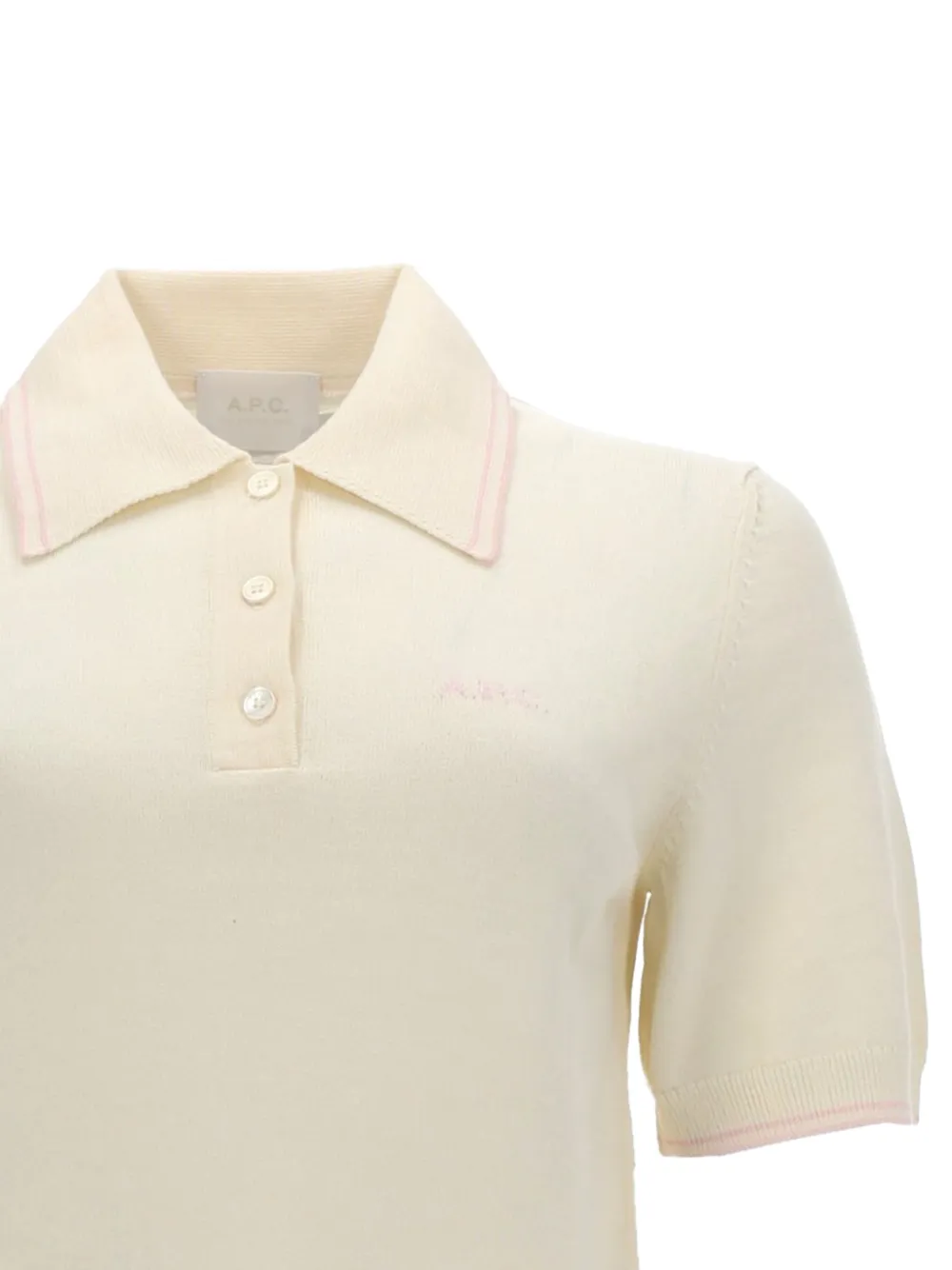  A.p.c. Polo Lisa Con Ribete En Contraste - Neutro 