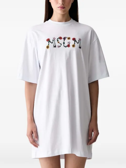 MSGM floral-embroidered mini dress