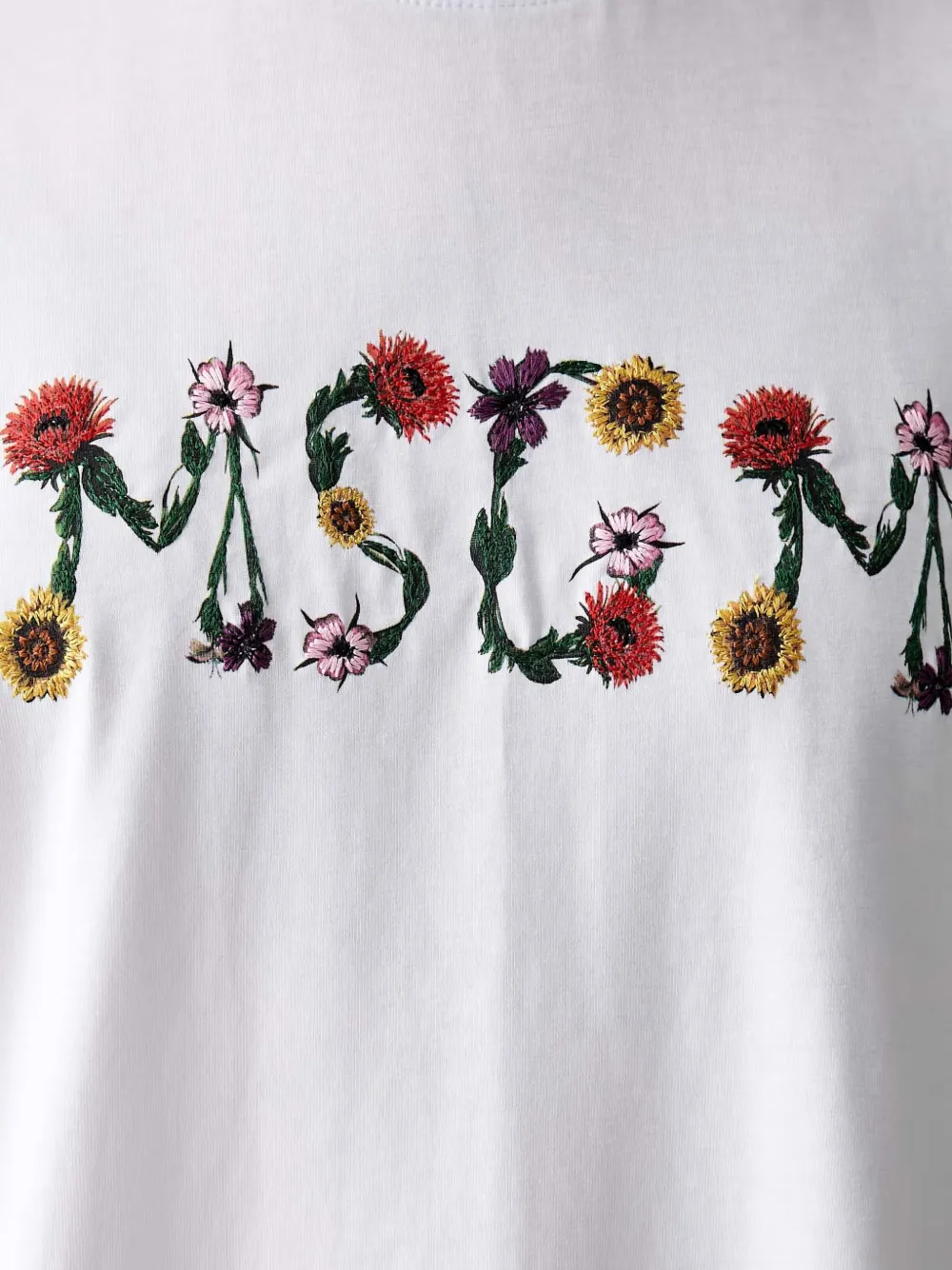 MSGM Mini-jurk met geborduurde bloemen Wit