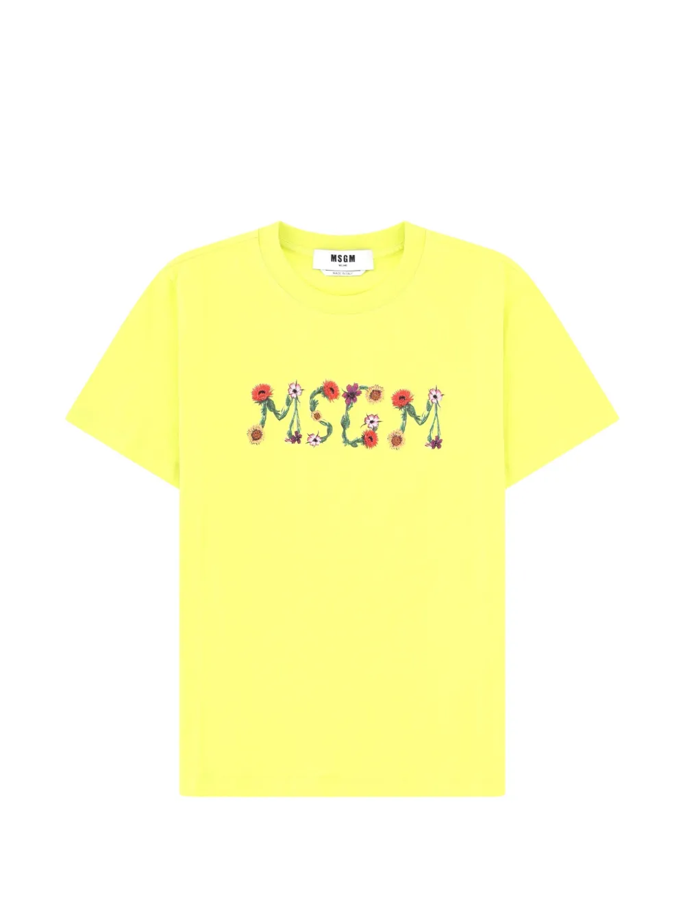 MSGM floral-logo T-shirt - Giallo