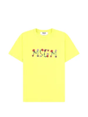 MSGM ロゴ Tシャツ | イエロー | FARFETCH JP