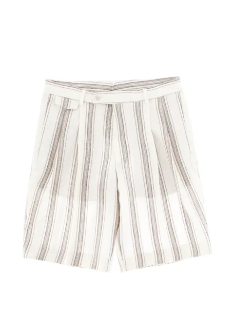 BOSS stripe-pattern pleated shorts