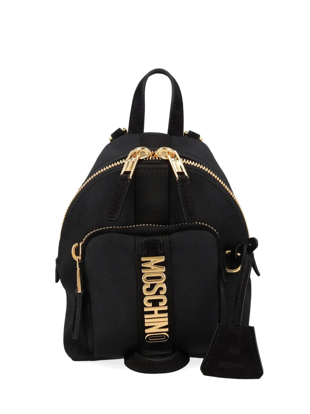 Moschino Cordura logo-plaque canvas backpack - Nero
