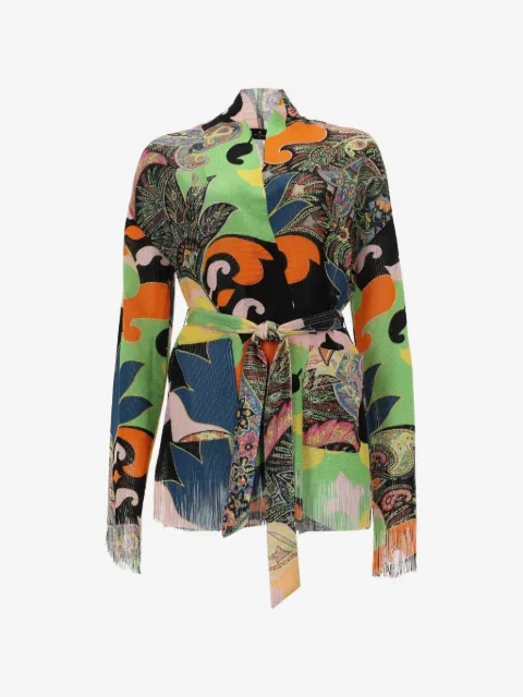 ETRO paisley-print fringed-edge cardigan