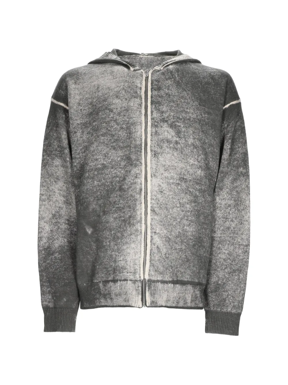 AMISH acid-wash zip-up hoodie - Grigio