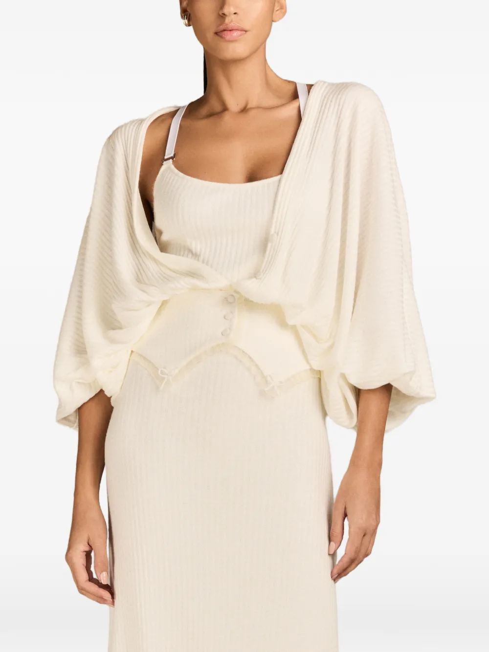 MARK-OFF Lina puff-sleeved blouse - Bianco