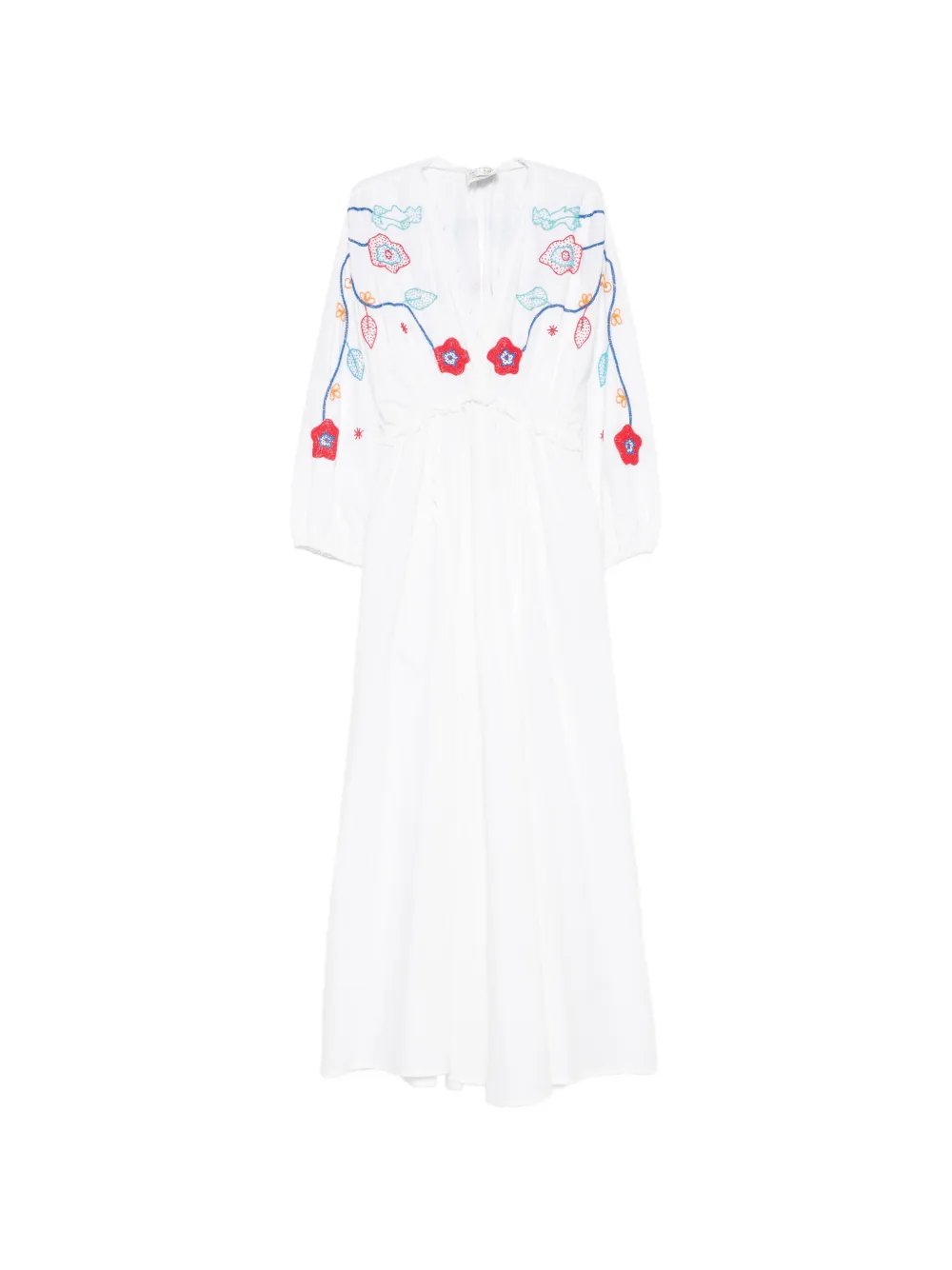 Forte Forte floral-embroidered cotton maxi dress - Bianco