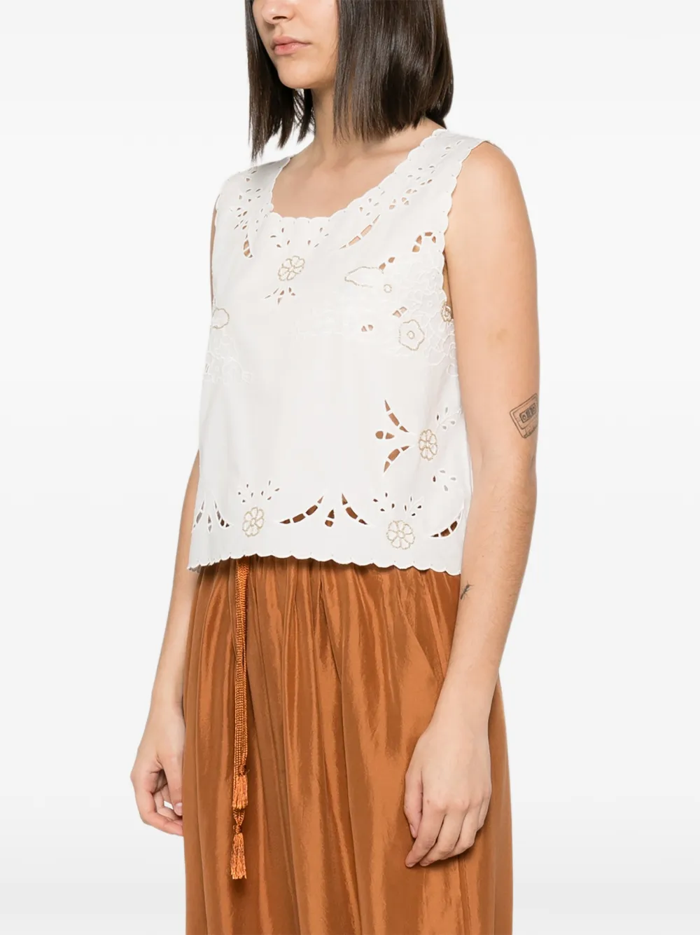 Forte Broderie anglaise shirt Wit