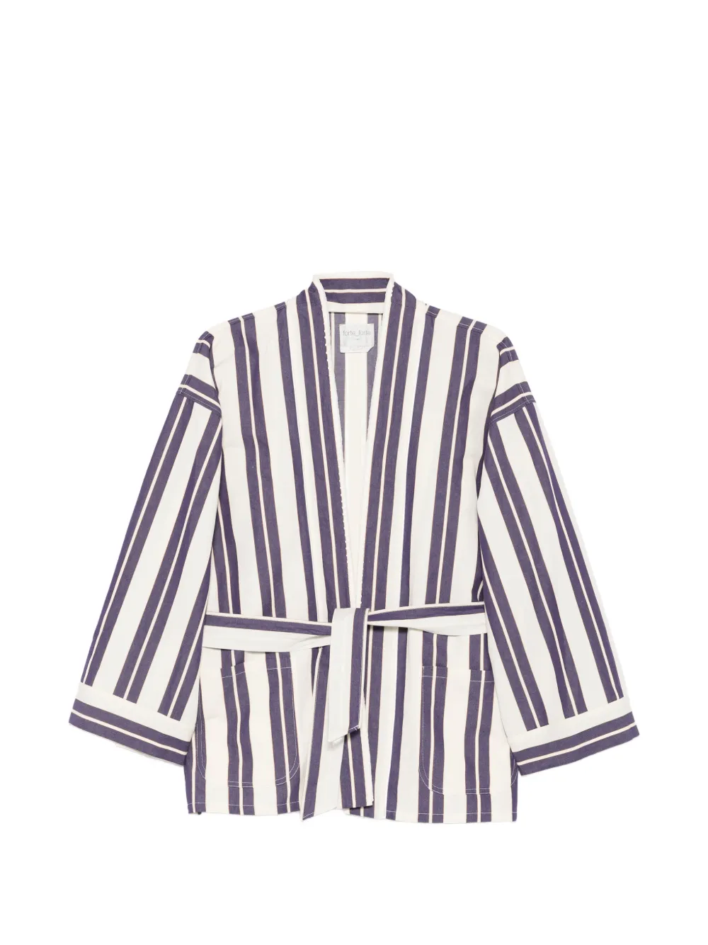 Forte Forte striped belted jacket - Neutrals