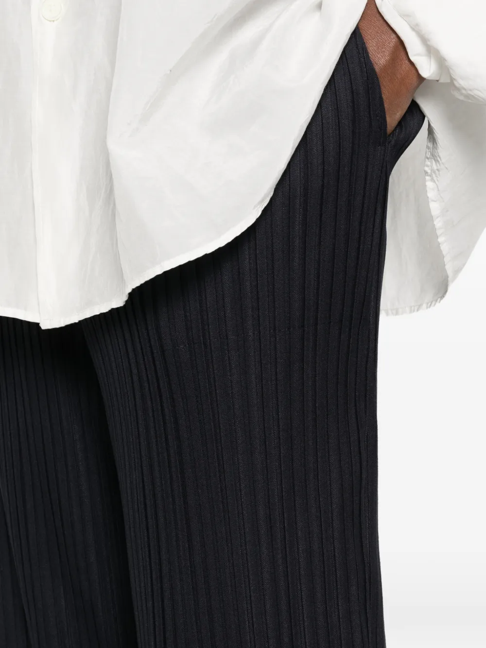 Gongdid Design Plooibroek met toelopende pijpen Blauw