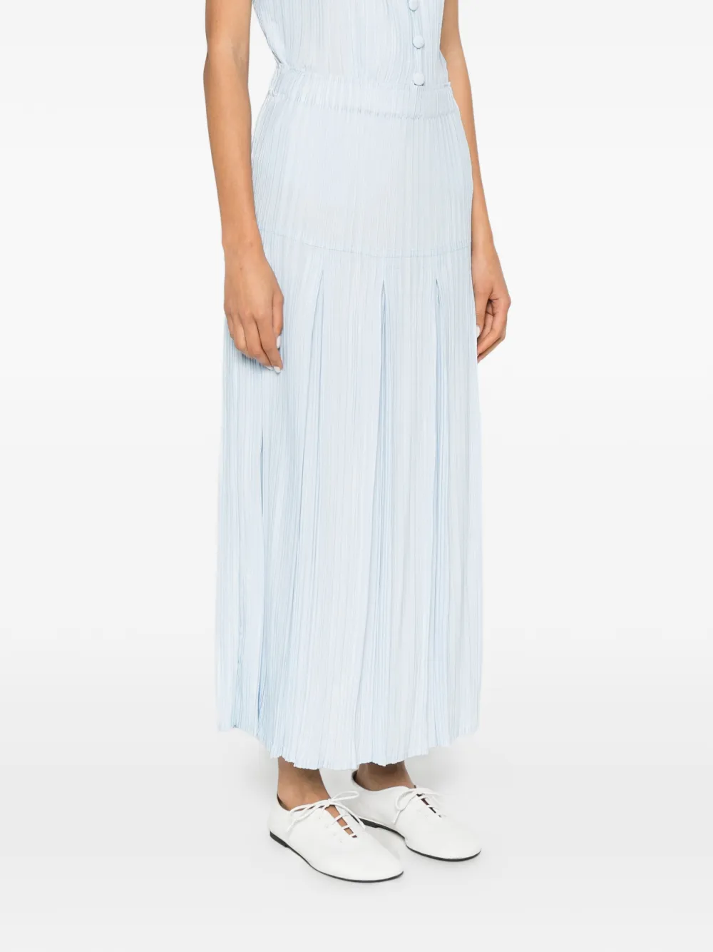 Gongdid Design Falda Midi Plisada - Azul 
