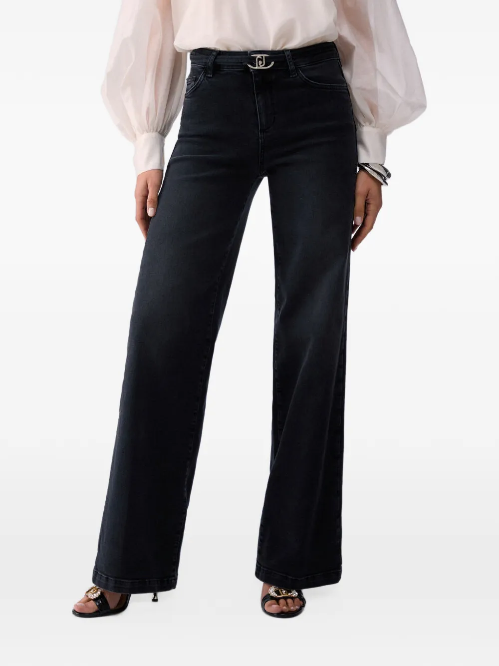 LIU JO Jeans met riemlussen en zak Zwart