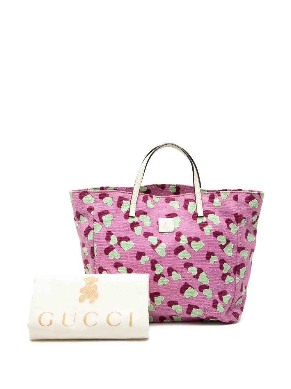 GUCCI GGキャンバス ハートチャーム トートバッグ Gucci Pre-Owned 2000-2015 キッズ キャンバス ハートビート