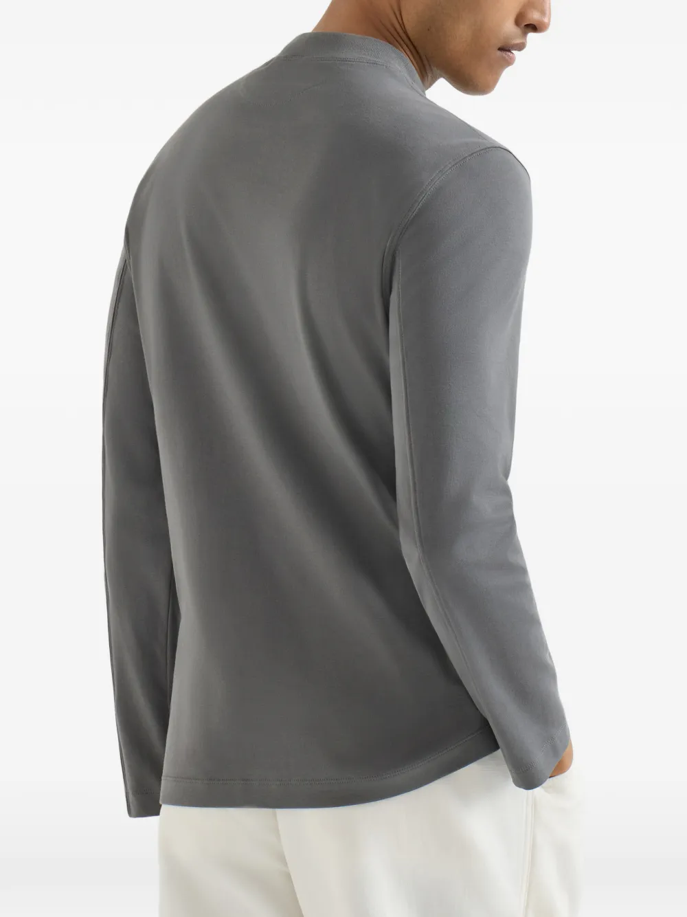 Brunello Cucinelli T-shirt met lange mouwen en hoge hals Grijs
