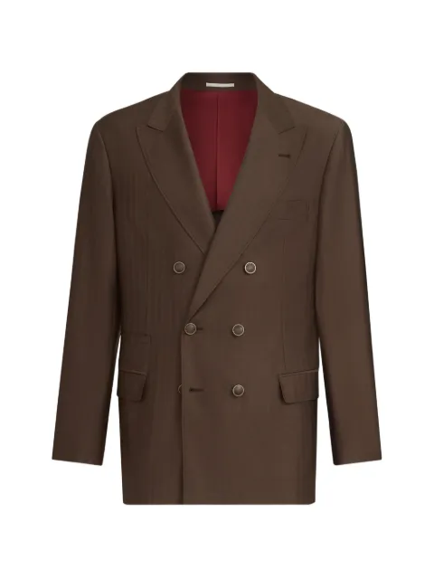 Brunello Cucinelli virgin-wool and cashmere one-and-a-half breasted deconstructed blazer