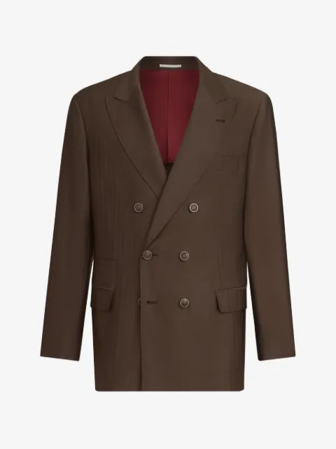 Brunello Cucinelli virgin-wool and cashmere one-and-a-half breasted deconstructed blazer