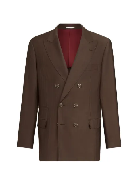 Brunello Cucinelli blazer deconstruido de lana virgen y cachemira con botones