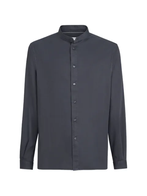 Brunello Cucinelli Mandarin-collar garment-dyed shirt
