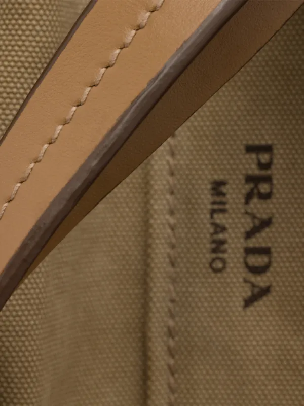 Prada Route Canvas And Leather Tote Bag | Brown | FARFETCH