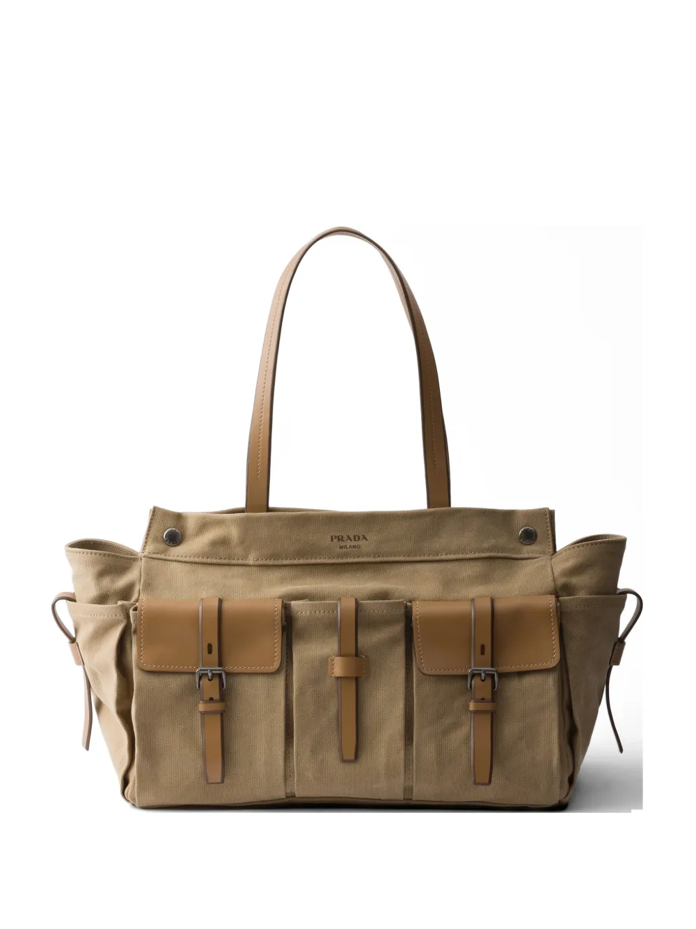 Prada Prada Route Tote Bag aus Canvas und Leder - Braun