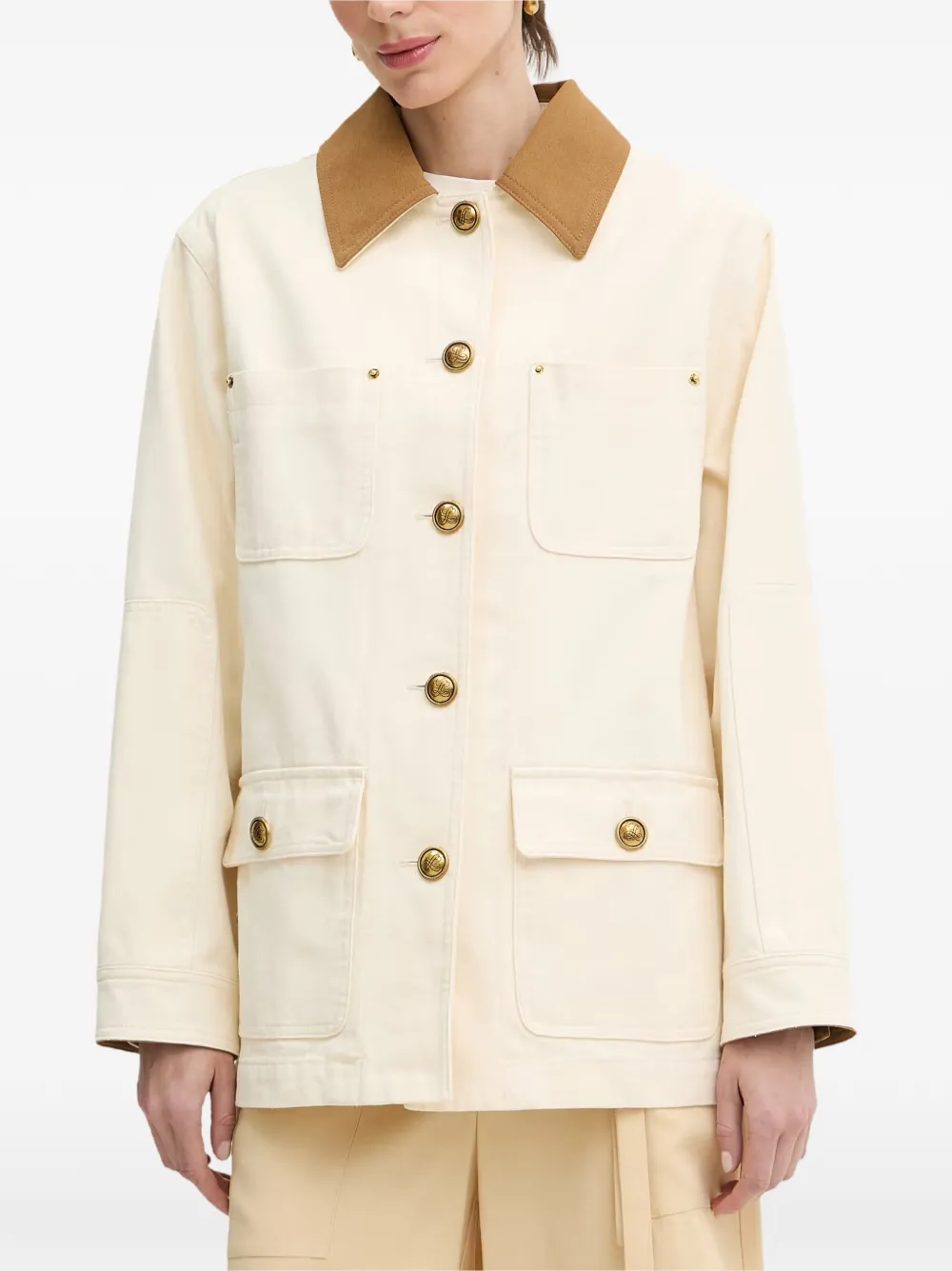 LUISA SPAGNOLI Validita contrast-collar patch-pocket jacket