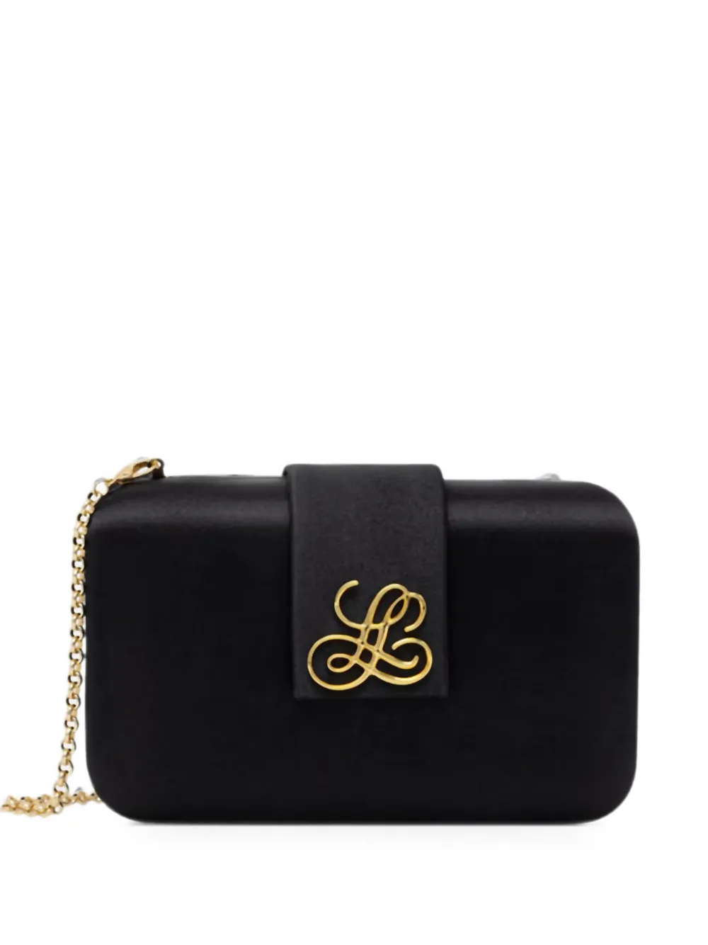 LUISA SPAGNOLI small Intuito logo-plaque clutch bag - Nero