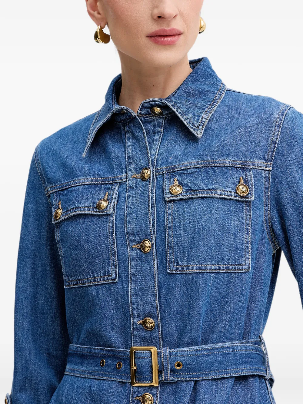 LUISA SPAGNOLI Passeto mini-jurk met ceintuur Blauw