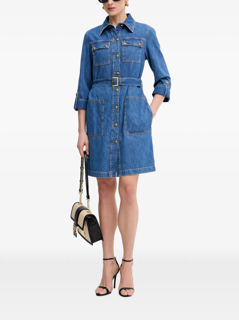 LUISA SPAGNOLI Passeto mini-jurk met ceintuur Blauw