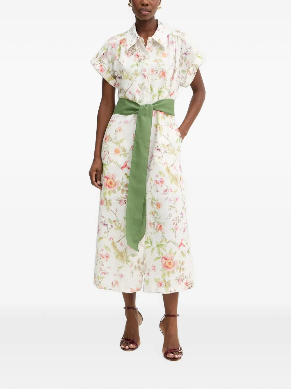 LUISA SPAGNOLI Pilea Maxikleid mit Blumenprint - Weiß