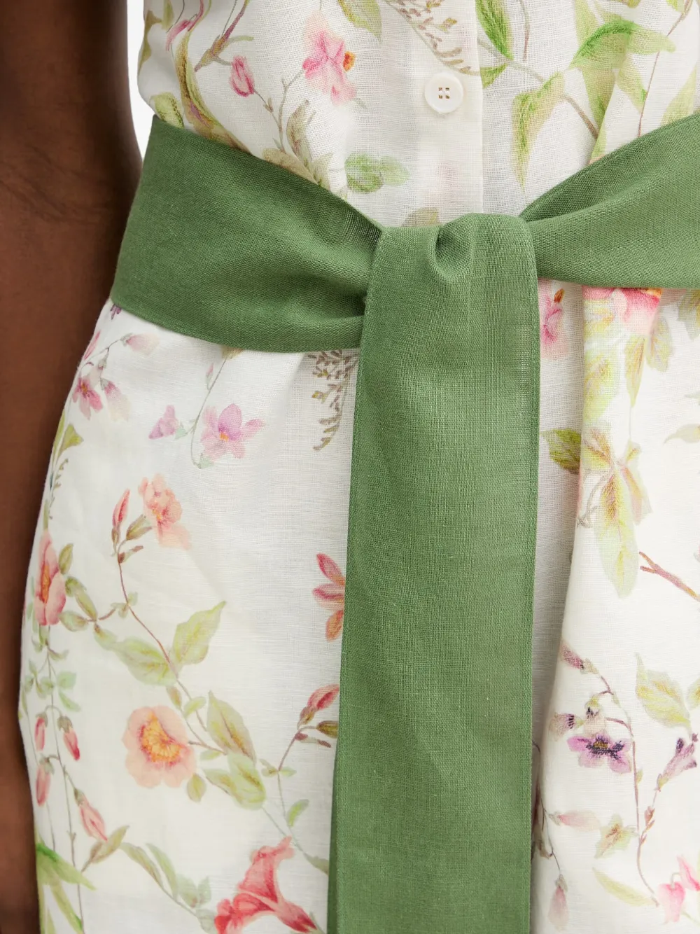 LUISA SPAGNOLI Pilea maxi-jurk met bloemenprint en ceintuur Wit