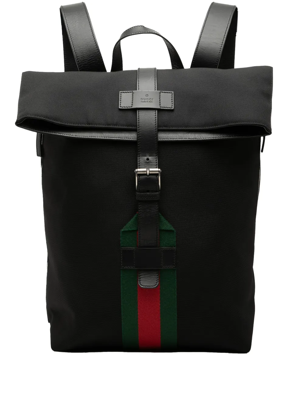 Gucci Pre-Owned 2016-2025 Canvas Techno Web Fold Over backpack - Nero