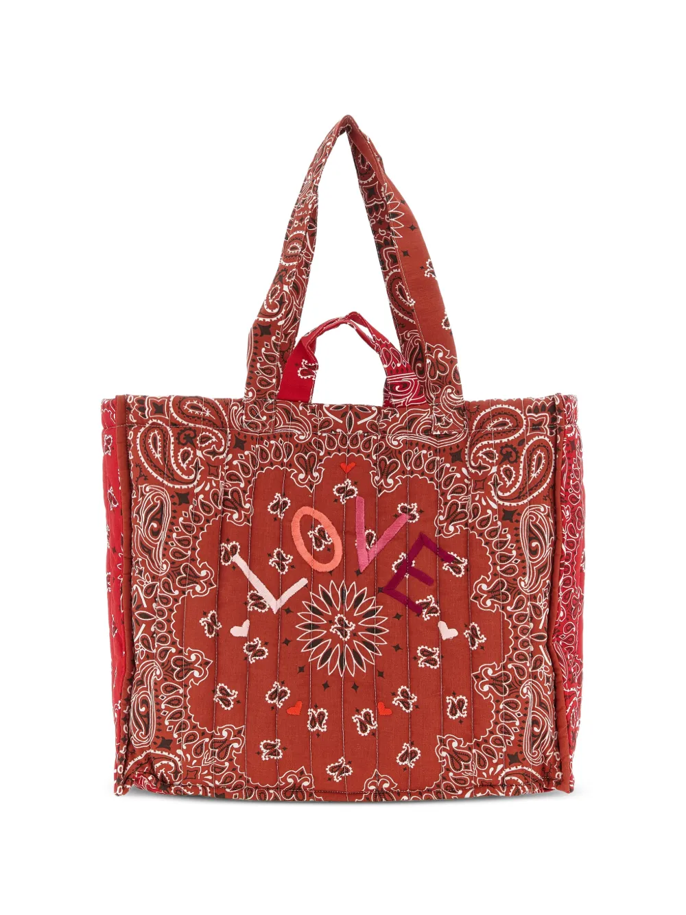 Call It By Your Name maxi Cabas quilted tote bag - Rosso