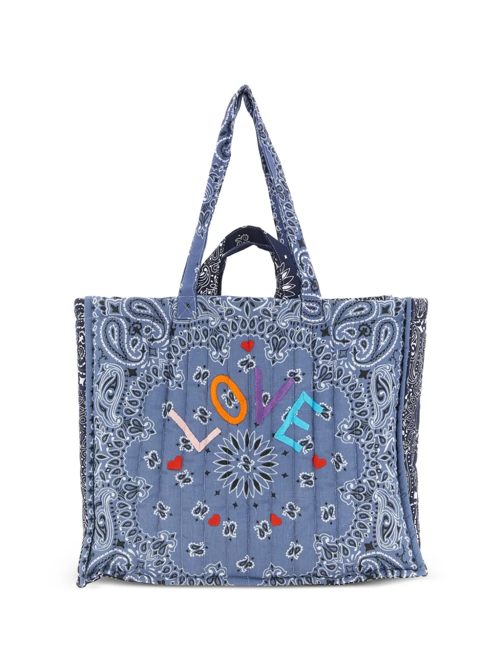 Call It By Your Name maxi Cabas quilted tote bag - Blu
