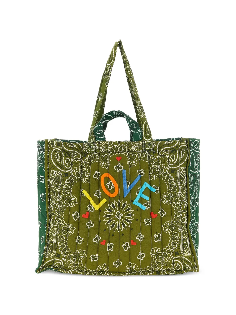 Call It By Your Name maxi Cabas quilted tote bag - Verde