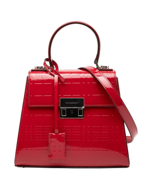 Burberry Pre-Owned 2000-2017 Embossed Patent Leather Top Handle satchel
