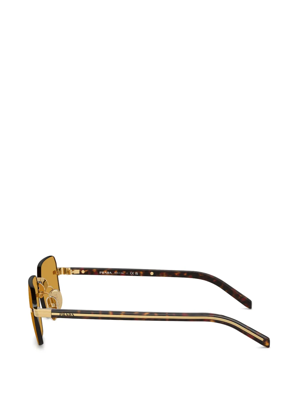 Prada Eyewear Zonnebril met rechthoekig montuur Oranje