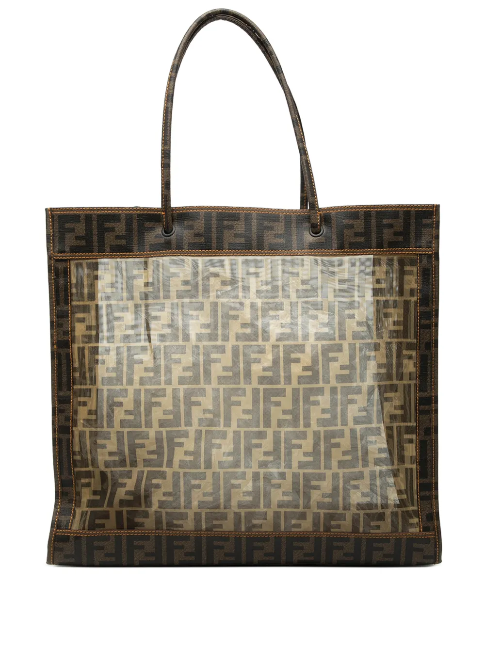 Fendi Pre-Owned 2000-2010 Large Zucca Mesh tote bag - Marrone