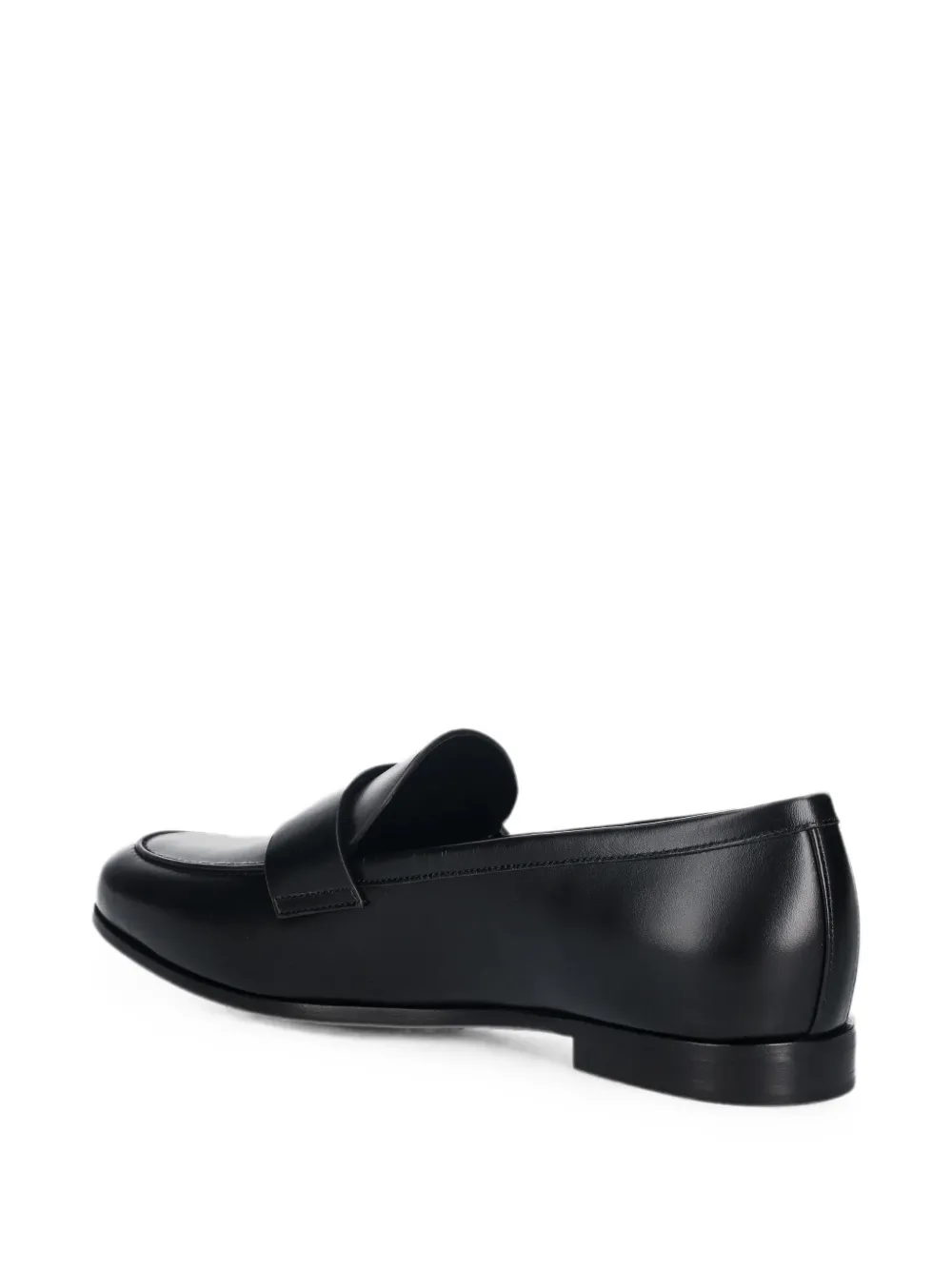 Max Mara Leren loafers met logoplakkaat Zwart