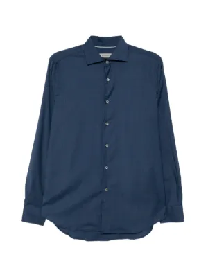 Zegna long-sleeve Linen Shirt | Blue | FARFETCH CA