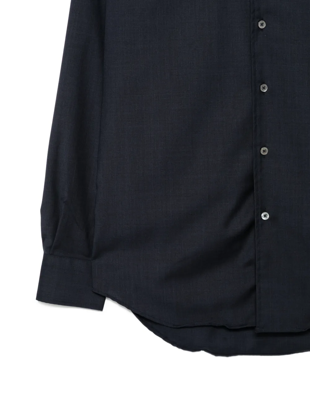 Canali Button-down wollen overhemd Blauw