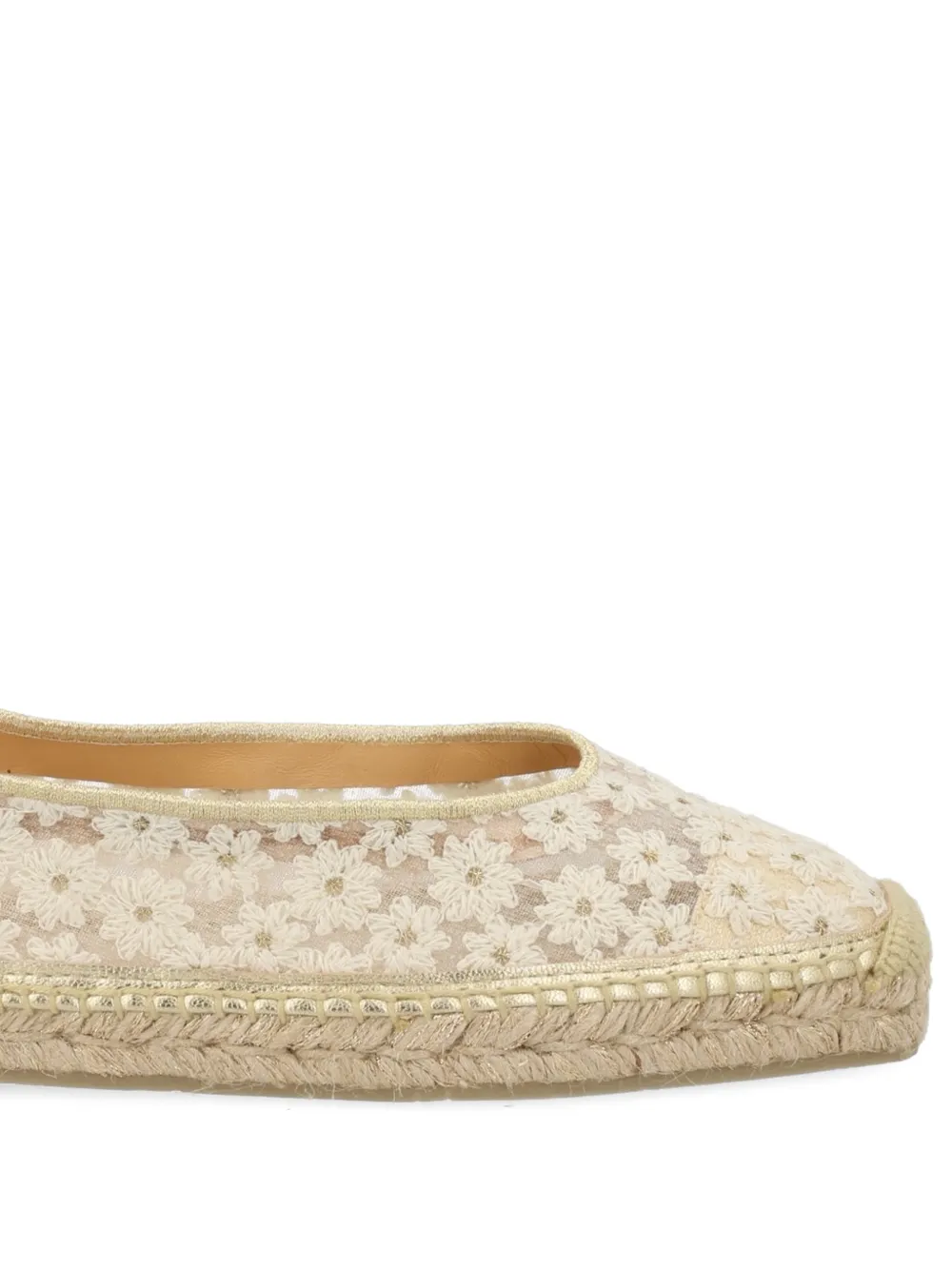 Castañer floral-embroidered flat espadrilles Beige